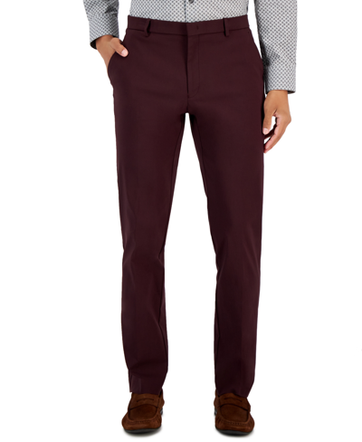 Tommy Hilfiger Men's Modern-fit Th Flex Stretch Comfort Solid Performance Pants In Burgundy