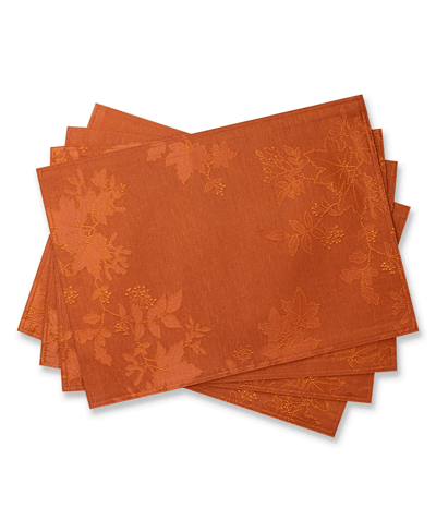 Benson Mills Countryside Leaves Raised Jacquard Placemat Rust 13 X 18
