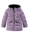 S ROTHSCHILD & CO TODDLER AND LITTLE GIRLS CRYSTAL SATIN CHEVRON QUILT PUFFER COAT
