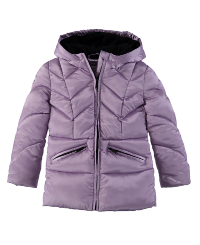 S Rothschild & Co Big Girls Iridescent Stadium Coat In Lilac