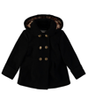 S ROTHSCHILD & CO BIG GIRLS DOUBLE BREASTED COAT WITH LEOPARD LINED HOOD