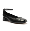 Arezzo Chloe Low Block Womens Leather Slip On Block Heels In Black