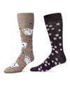Memoi Men's Cards Novelty Socks, Pack Of 2 In Black-crockery