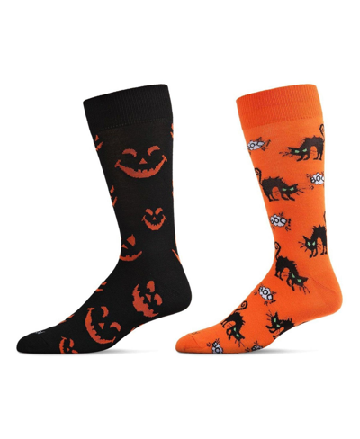 Memoi Men's Halloween Pair Novelty Socks, Pack Of 2 In Black Multi