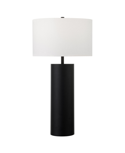 Hudson & Canal York 29.5" Tall Table Lamp With Linen Shade In Blackened Bronze