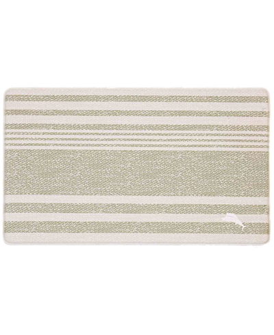 Tommy Bahama Printed Polyvinyl Chloride Fatigue-resistant Mat, 18" X 30" In Stripe Linen Sand