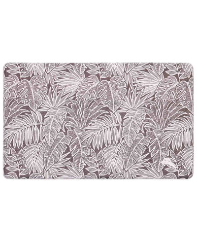 Tommy Bahama Printed Polyvinyl Chloride Fatigue-resistant Mat, 18" X 30" In Sketched Palm Leaves Gray