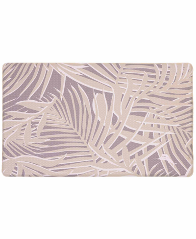 Tommy Bahama Printed Polyvinyl Chloride Fatigue-resistant Mat, 18" X 30" In Windy Palms Beige