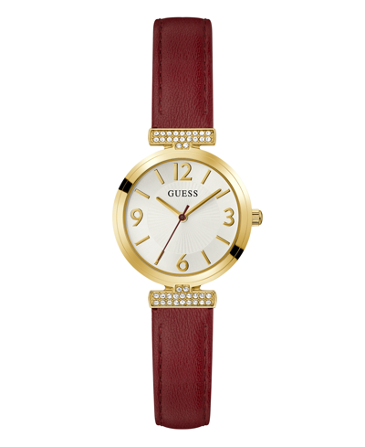 Guess Women's Analog Red Leather Watch 28mm