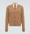 Prada Detachable-collar Cashmere-blend Cardigan In Brown