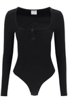Courrèges Logo-embroidered Long-sleeve Henley Bodysuit