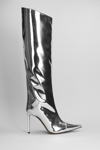 Alexandre Vauthier Alex Metallic Leather Knee-high Boots In Silver