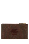 ETRO ETRO WOMAN MULTICOLOR CANVAS AND LEATHER CARD HOLDER