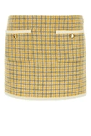 MIU MIU MIU MIU WOMAN TWO-TONE BOUCLE MINI SKIRT