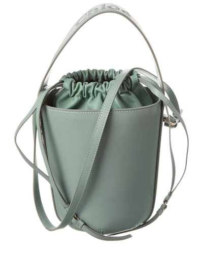 Chloé Sense Leather Bucket Bag In Green