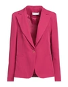 Skills & Genes Woman Blazer Fuchsia Size 10 Polyester, Elastane In Pink