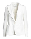 Skills & Genes Woman Blazer Ivory Size 0 Polyester, Elastane In White