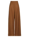 Alberta Ferretti Woman Pants Camel Size 6 Virgin Wool, Elastane In Beige