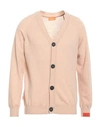 Suns Man Cardigan Sand Size M Wool, Polyamide In Beige