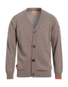Suns Man Cardigan Khaki Size M Wool, Polyamide In Beige