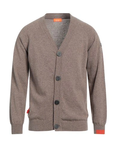 Suns Man Cardigan Khaki Size M Wool, Polyamide In Beige