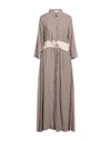 Iu Rita Mennoia Woman Long Dress Khaki Size Xl Viscose In Beige