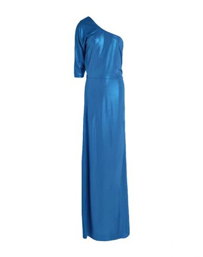 District By Margherita Mazzei Woman Maxi Dress Blue Size 8 Polyester, Elastane