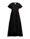 Alessia Santi Woman Midi Dress Black Size 2 Cotton