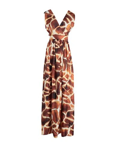 Co. Go Woman Long Dress Brown Size 8 Polyester