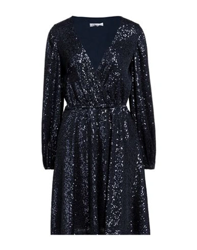 Manuel Ritz Woman Short Dress Midnight Blue Size 6 Polyester