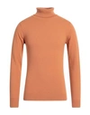 Daniele Fiesoli Man Turtleneck Rust Size Xxl Merino Wool, Cashmere In Red