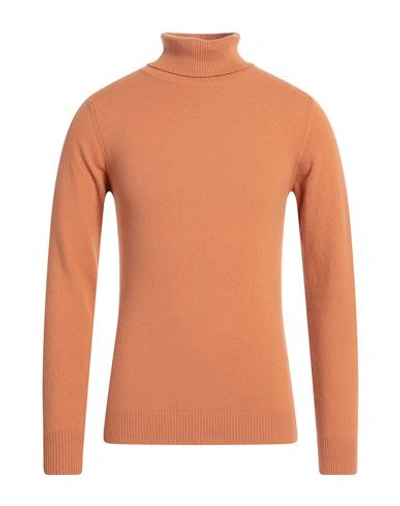 Daniele Fiesoli Man Turtleneck Rust Size Xxl Merino Wool, Cashmere In Red