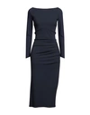 Chiara Boni La Petite Robe Woman Midi Dress Midnight Blue Size 12 Viscose, Polyamide, Elastane