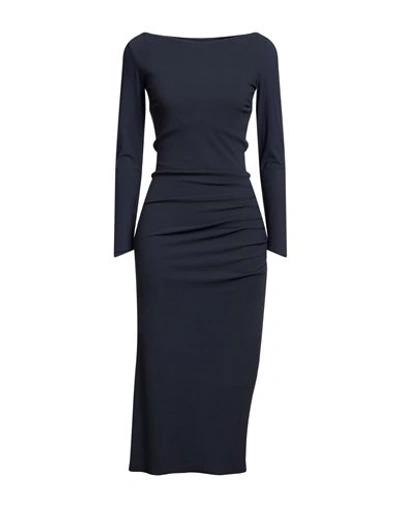 Chiara Boni La Petite Robe Woman Midi Dress Midnight Blue Size 10 Viscose, Polyamide, Elastane