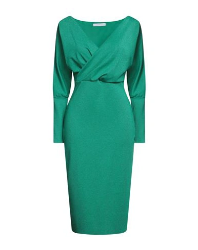 Chiara Boni La Petite Robe Woman Midi Dress Emerald Green Size 4 Polyamide, Elastane