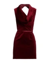 Dsquared2 Woman Mini Dress Burgundy Size 2 Cotton, Metallic Fiber In Red