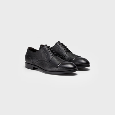 Zegna Oxford Leather Shoes In Black