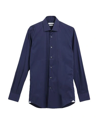 Del Siena Man Shirt Blue Size 14 ½ Cotton, Polyamide, Elastane
