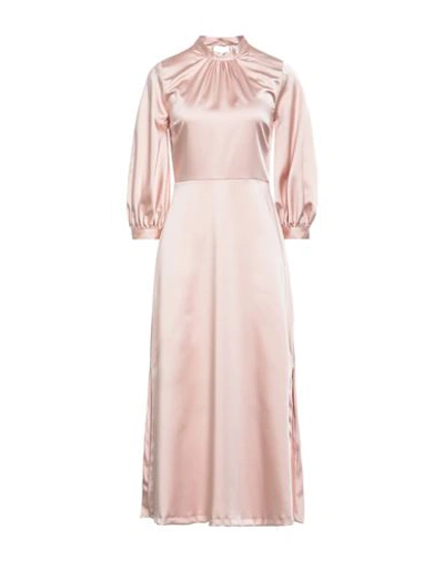 Closet Woman Midi Dress Light Pink Size 12 Polyester, Elastane