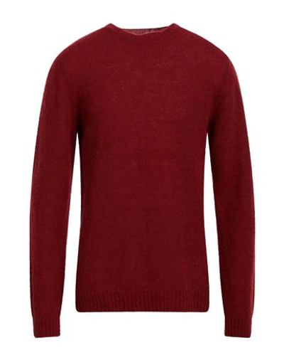 Irish Crone Man Sweater Brick Red Size S Alpaca Wool, Polyamide, Wool