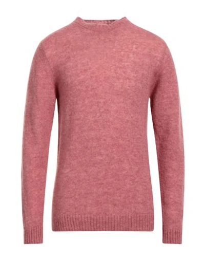 Irish Crone Man Sweater Pastel Pink Size L Alpaca Wool, Polyamide, Wool