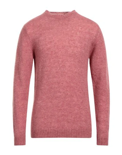 Irish Crone Man Sweater Pastel Pink Size L Alpaca Wool, Polyamide, Wool In Pink