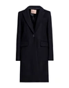 Twinset Woman Coat Midnight Blue Size 8 Wool, Polyamide In Blue