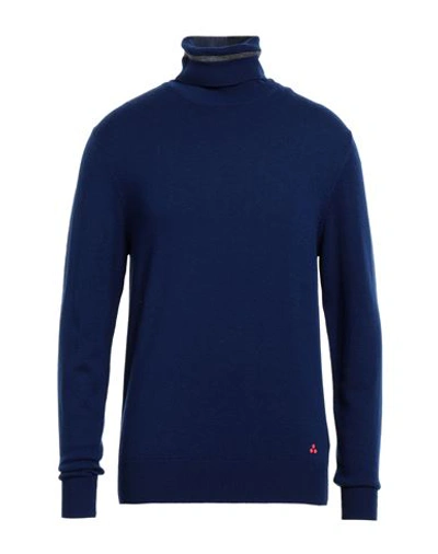 Peuterey Man Turtleneck Blue Size L Wool, Polyamide, Acetate
