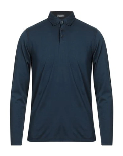 Rossopuro Man Polo Shirt Midnight Blue Size 4 Cotton