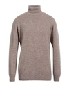Retois Man Turtleneck Dove Grey Size Xxxl Merino Wool In Beige