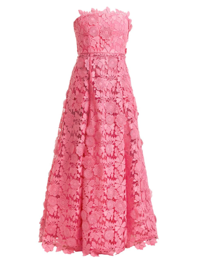 Mestiza New York Women's Cataleya Strapless Lace Gown In Bombay Pink