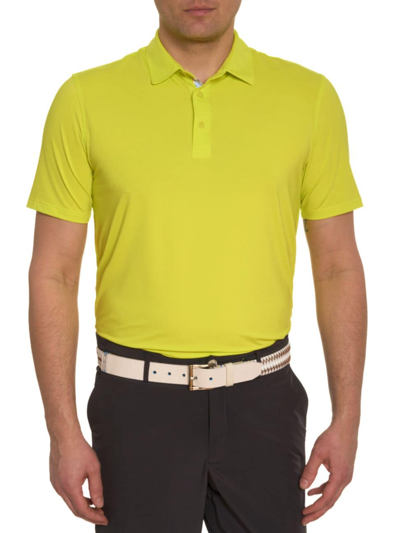 Robert Graham Men's Axelsen Knit Polo Shirt In Lime