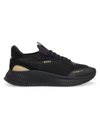 Hugo Boss Sock Trainers With Knitted Upper And Fishbone Sole In Black 007