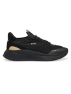 Hugo Boss Sock Trainers With Knitted Upper And Fishbone Sole In Black